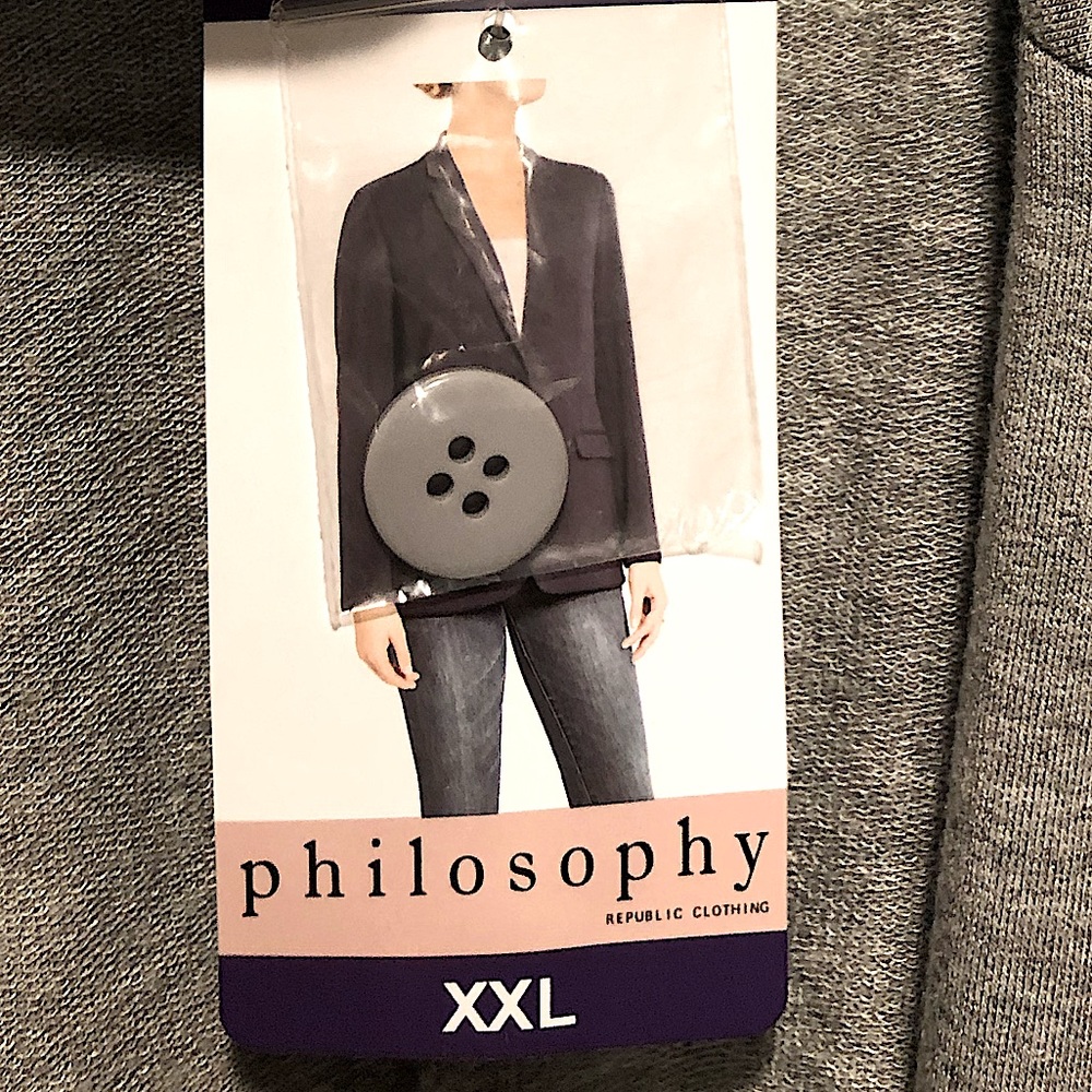 Philosophy NEW Grey Cotton Blazer Jacket